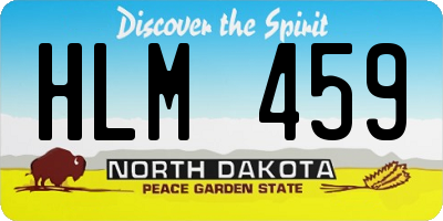 ND license plate HLM459