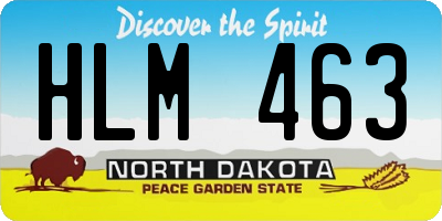 ND license plate HLM463