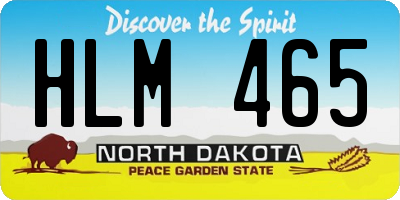 ND license plate HLM465