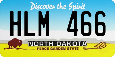 ND license plate HLM466