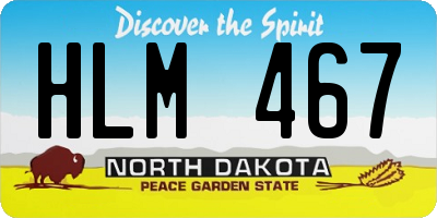 ND license plate HLM467