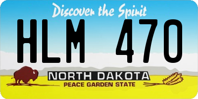 ND license plate HLM470