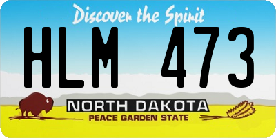 ND license plate HLM473