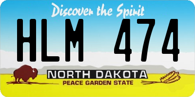 ND license plate HLM474