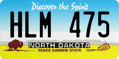 ND license plate HLM475