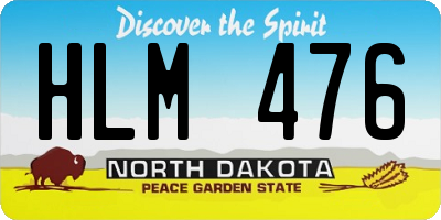 ND license plate HLM476