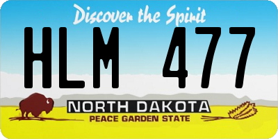 ND license plate HLM477