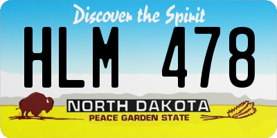 ND license plate HLM478