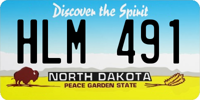 ND license plate HLM491