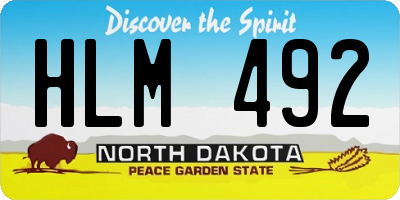 ND license plate HLM492