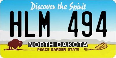 ND license plate HLM494