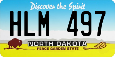 ND license plate HLM497