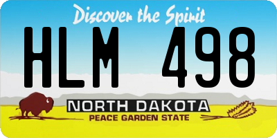 ND license plate HLM498