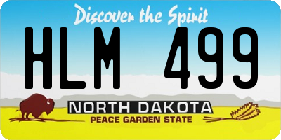 ND license plate HLM499