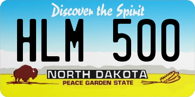 ND license plate HLM500