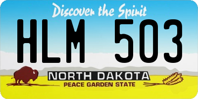ND license plate HLM503