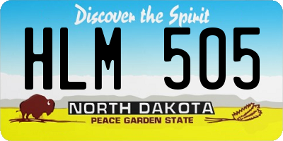 ND license plate HLM505