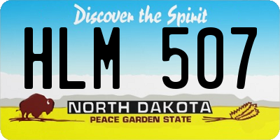 ND license plate HLM507
