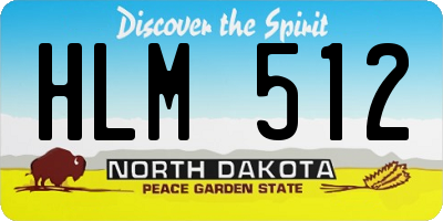 ND license plate HLM512