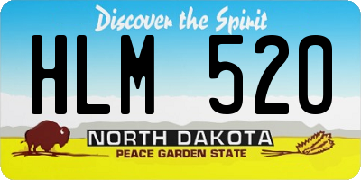 ND license plate HLM520