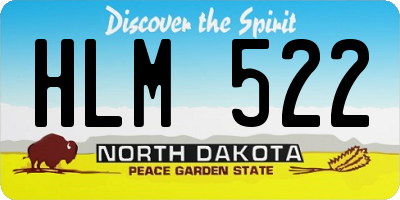 ND license plate HLM522