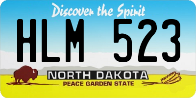 ND license plate HLM523