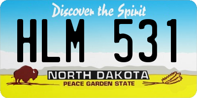 ND license plate HLM531