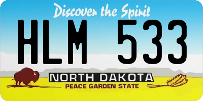 ND license plate HLM533