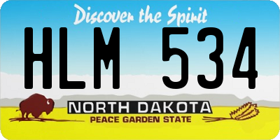 ND license plate HLM534