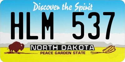 ND license plate HLM537