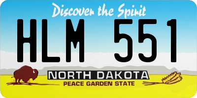 ND license plate HLM551