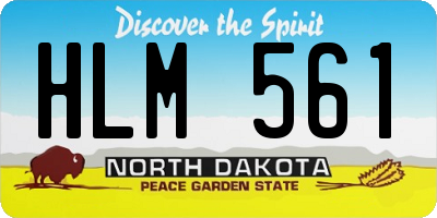 ND license plate HLM561