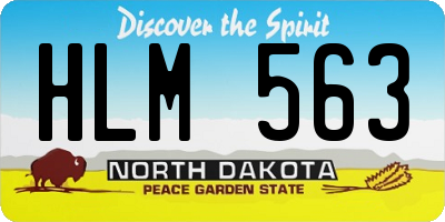 ND license plate HLM563