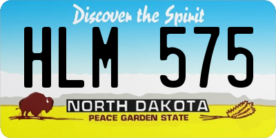 ND license plate HLM575