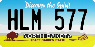 ND license plate HLM577