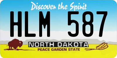 ND license plate HLM587