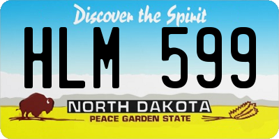ND license plate HLM599