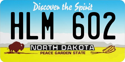 ND license plate HLM602
