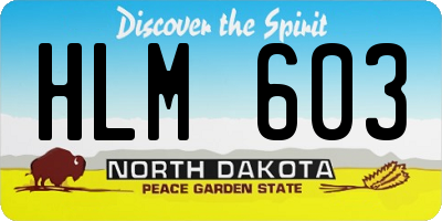 ND license plate HLM603