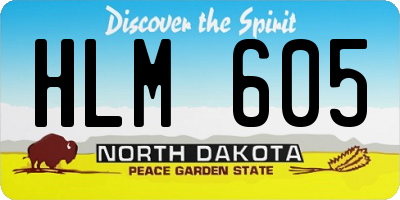 ND license plate HLM605