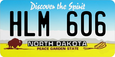 ND license plate HLM606