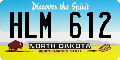 ND license plate HLM612