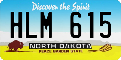 ND license plate HLM615