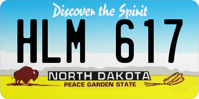 ND license plate HLM617