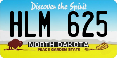 ND license plate HLM625