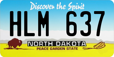 ND license plate HLM637