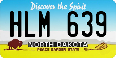 ND license plate HLM639