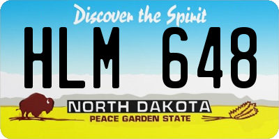 ND license plate HLM648