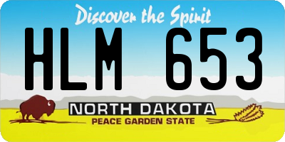ND license plate HLM653
