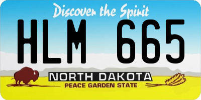 ND license plate HLM665